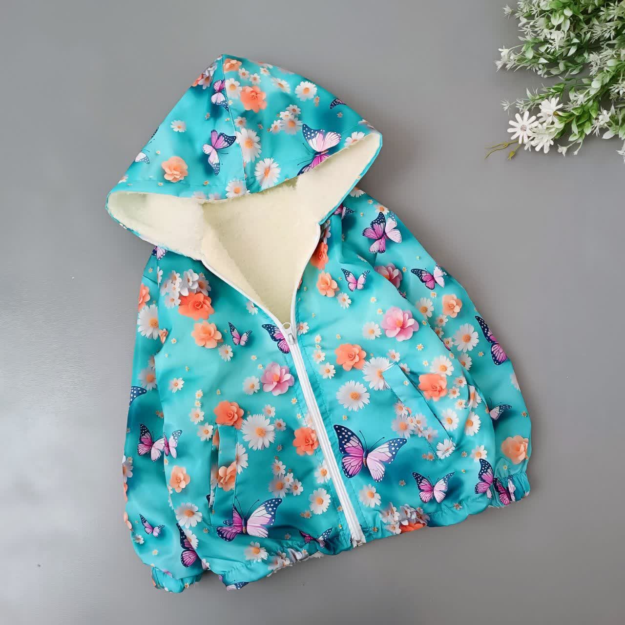 سویشرت داخل خز پروانه  دخترانه سایز بندی 55