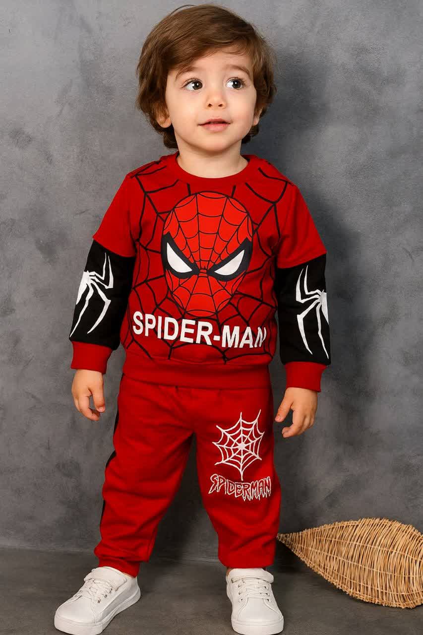 بلوز شلوار یلدایی مرد عنکبوتی اسپرت اقتصادی سایز بندی 40 45 50 55