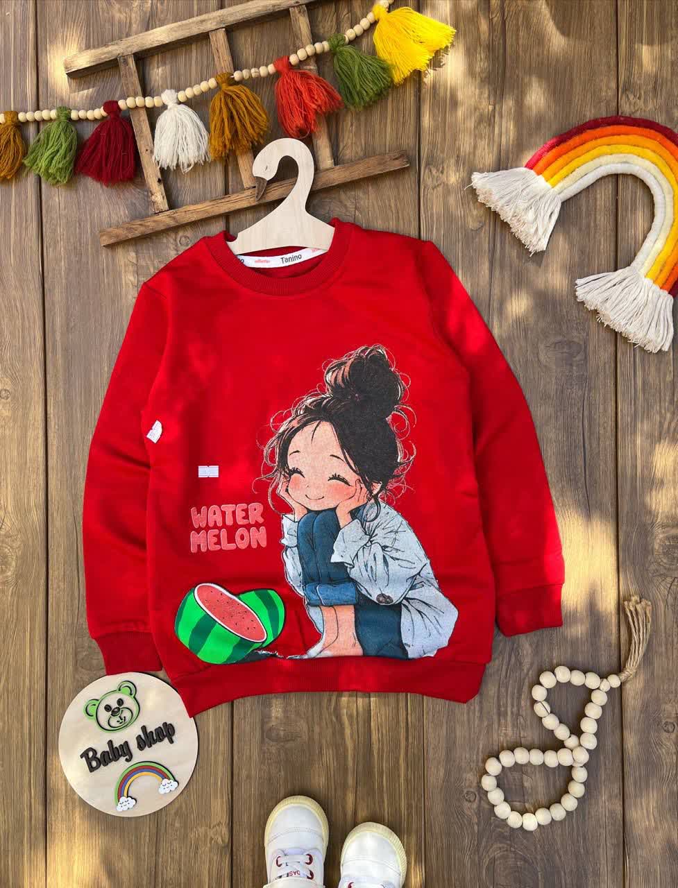 بلوز تک یلدایی دختر و هندوانه اسپرت اقتصادی سایز بندی 45 50 55 60