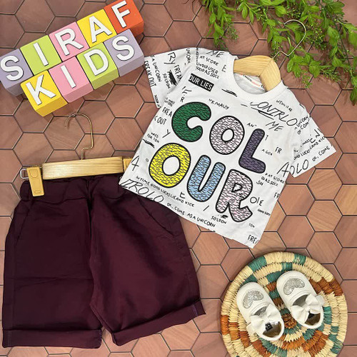 تیشرت شلوارک کالر colour اسپرت یونیسکس اقتصادی سایز بندی 50