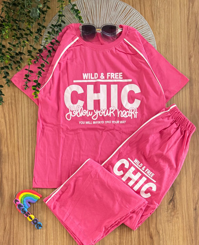 تیشرت شلوار چیک chic اسپرت یونیسکس سایز بندی45 50
