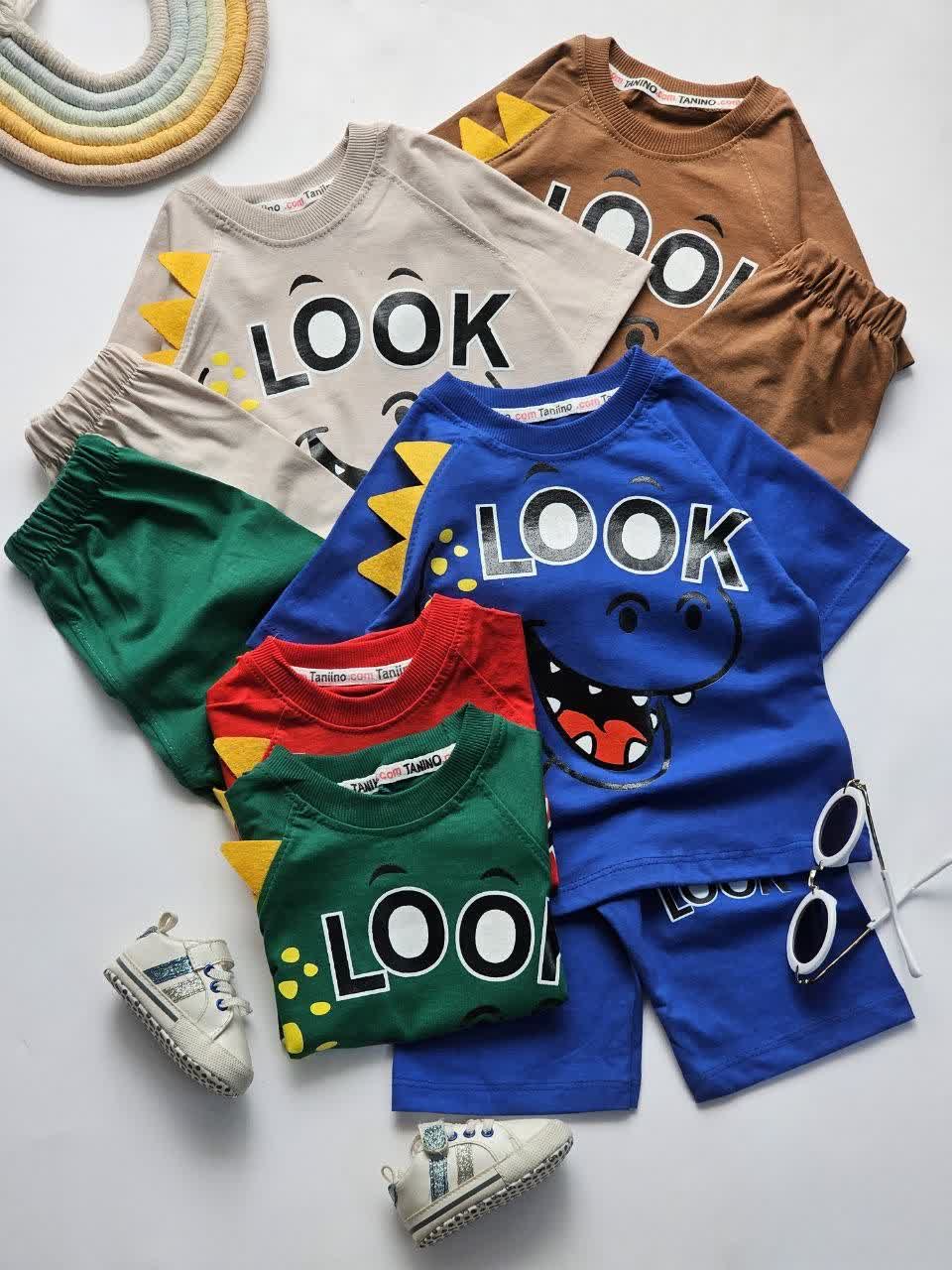 تیشرت شلوارک دایناسور LOOK پسرانه سایز 35 40 45