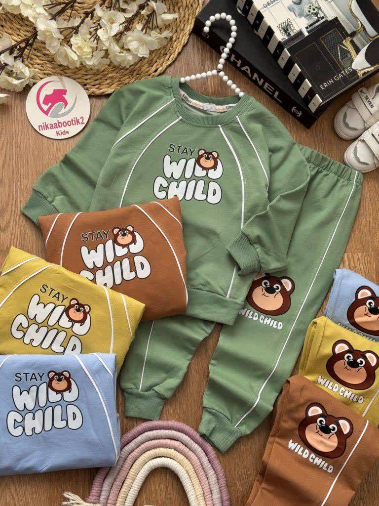 بلوز شلوار تدی Wild ghild پسرانه 40 45 50 55