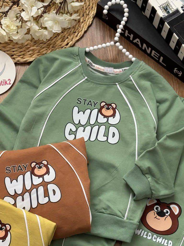 بلوز شلوار تدی Wild ghild پسرانه 40 45 50 55