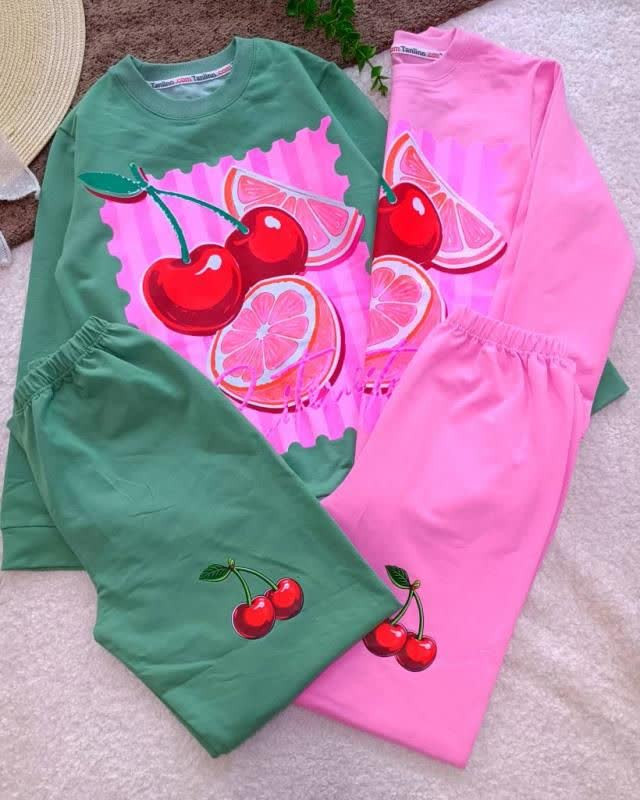 بلوز شلوار آلبالو دخترانه سایز 55 60