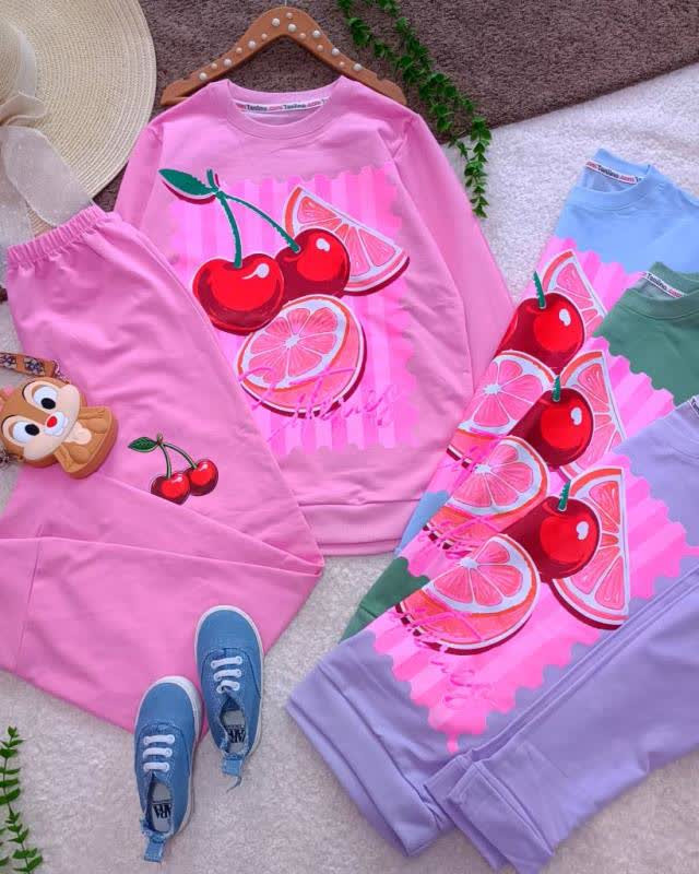 بلوز شلوار آلبالو دخترانه سایز 55 60